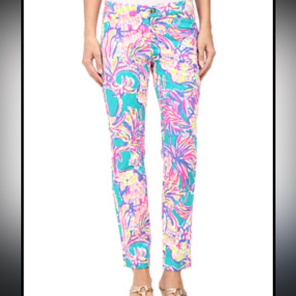 Lilly Pulitzer Kelly Skinny Ankle Pants Capri 8 Crop Pants - Picture 1 of 8